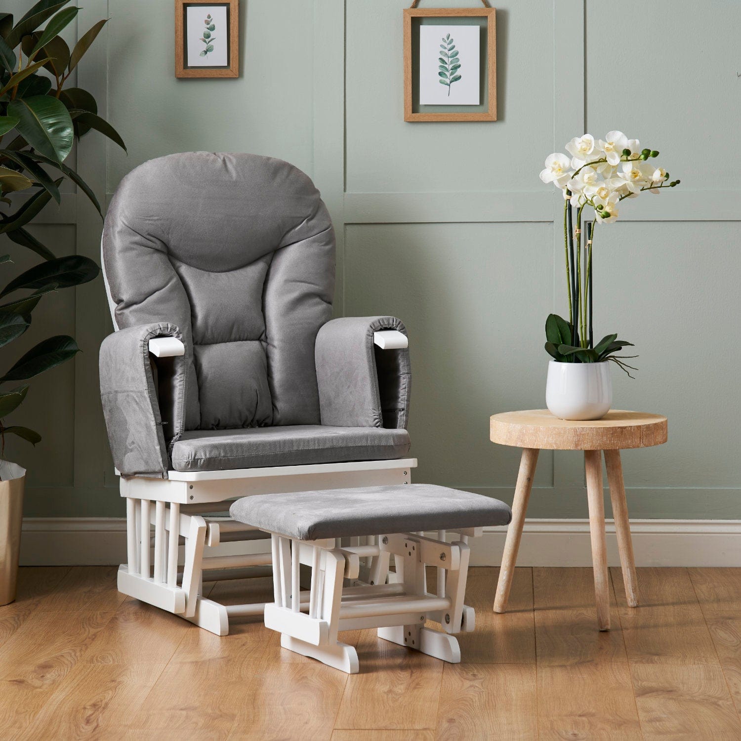 Obaby Nursery Furniture Grey Obaby Reclining Glider Chair & Stool - Direct Delivery