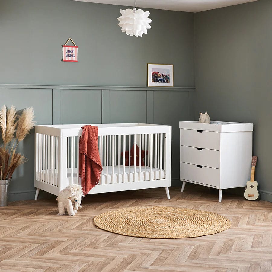 Obaby Nursery Furniture Nordic White Obaby Maya 2 Piece Room Set - Direct Delivery