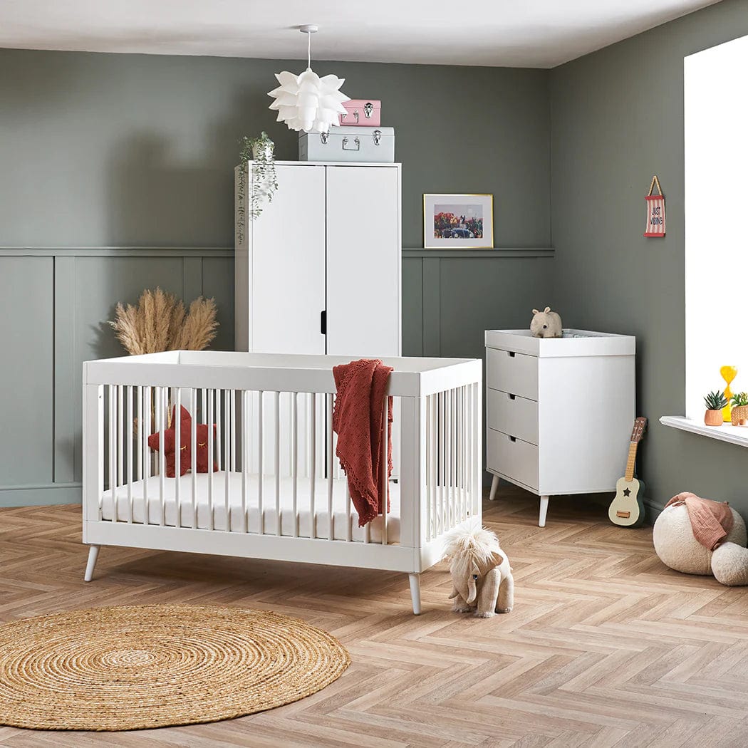 Obaby Nursery Furniture Set Nordic White Obaby Maya 3 Piece Room Set - Direct Delivery