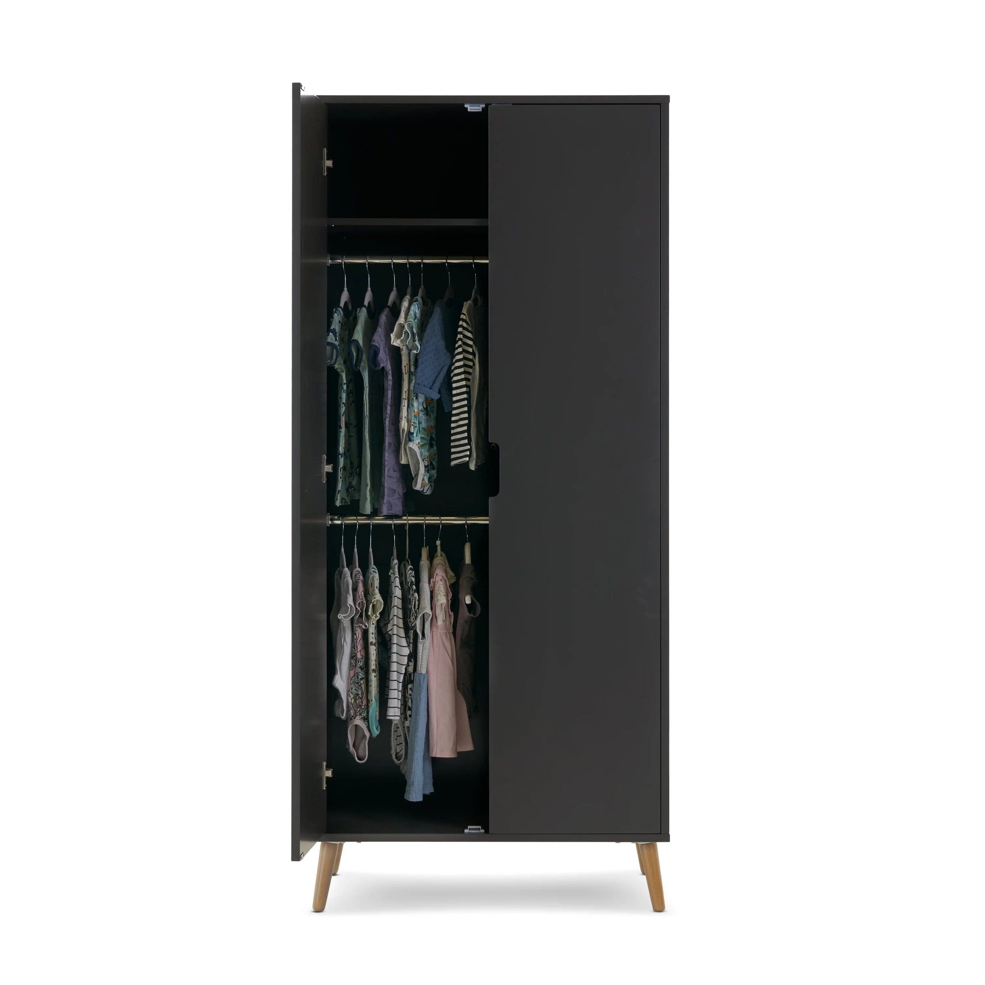 Obaby Nursery Furniture Slate & Natural Obaby Maya Double Wardrobe - Direct Delivery