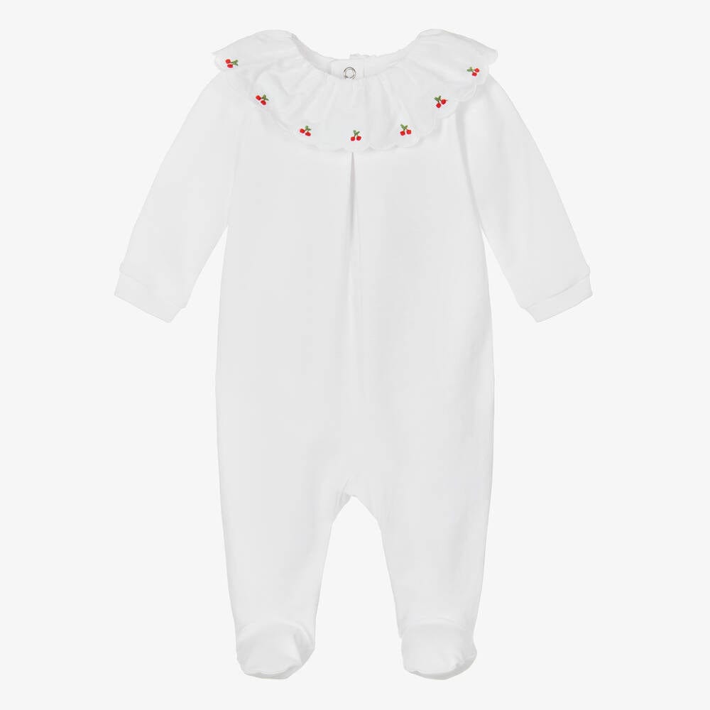 Purete Du... Bebe Babygrow Pureté Du... Bébé Girls Cherry Cotton Babygrow