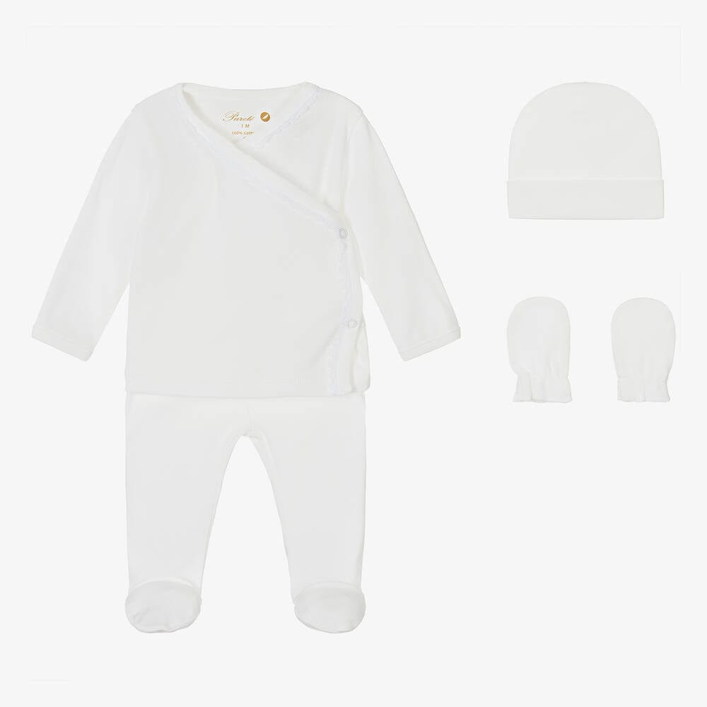 Purete Du... Bebe Four Piece Set 1 Month Pureté Du... Bébé White Cotton Four Piece Set