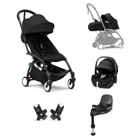 Stokke Pram & Car Seat Bundles Black Stokke YoYo3 0+, 6+ & Maxi Cosi Pebble 360 Pro Bundle