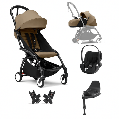 Stokke Pram & Car Seat Bundles Toffee Stokke YoYo3 0+, 6+ & Cybex Cloud T+ Bundle