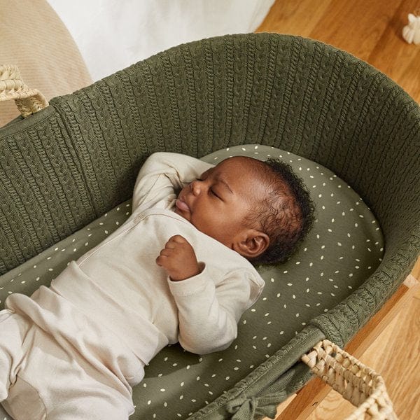 The Little Green Sheep Moses Baskets & Cribs The Little Green Sheep Knitted Moses Basket Bundle - Juniper