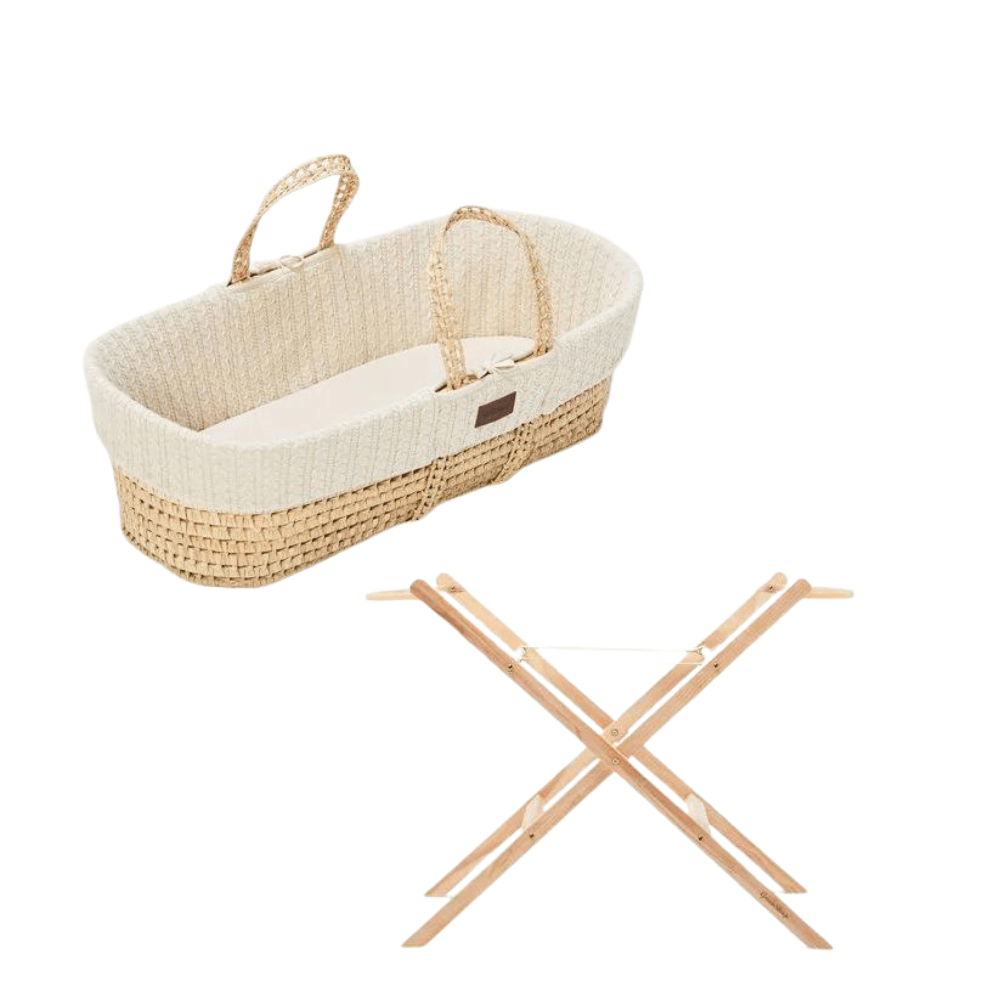 The Little Green Sheep Moses Baskets & Cribs The Little Green Sheep Knitted Moses Basket Bundle