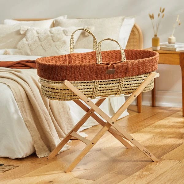 The Little Green Sheep Moses Baskets & Cribs The Little Green Sheep Knitted Moses Basket Bundle - Terracota