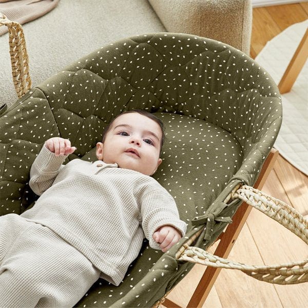 The Little Green Sheep Moses Baskets & Cribs The Little Green Sheep Quilted Moses Basket Bundle - Juniper Rice