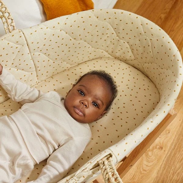 The Little Green Sheep Moses Baskets & Cribs The Little Green Sheep Quilted Moses Basket Bundle - Linen Rice