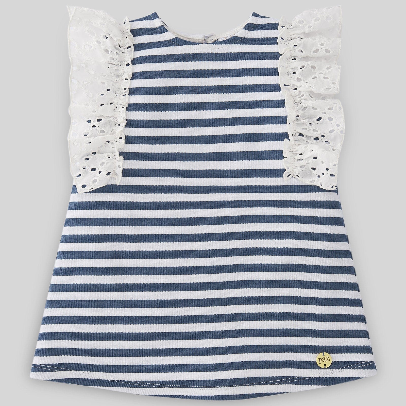 Paz Rodriguez Dress 6 Months Paz Rodriguez Blue & Ivory Striped Dress