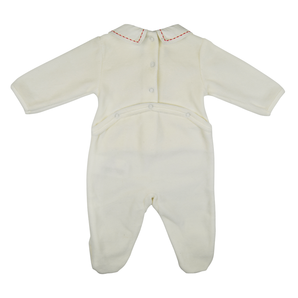 Absorba Cream & Red Velour Babygrow - Babygrow