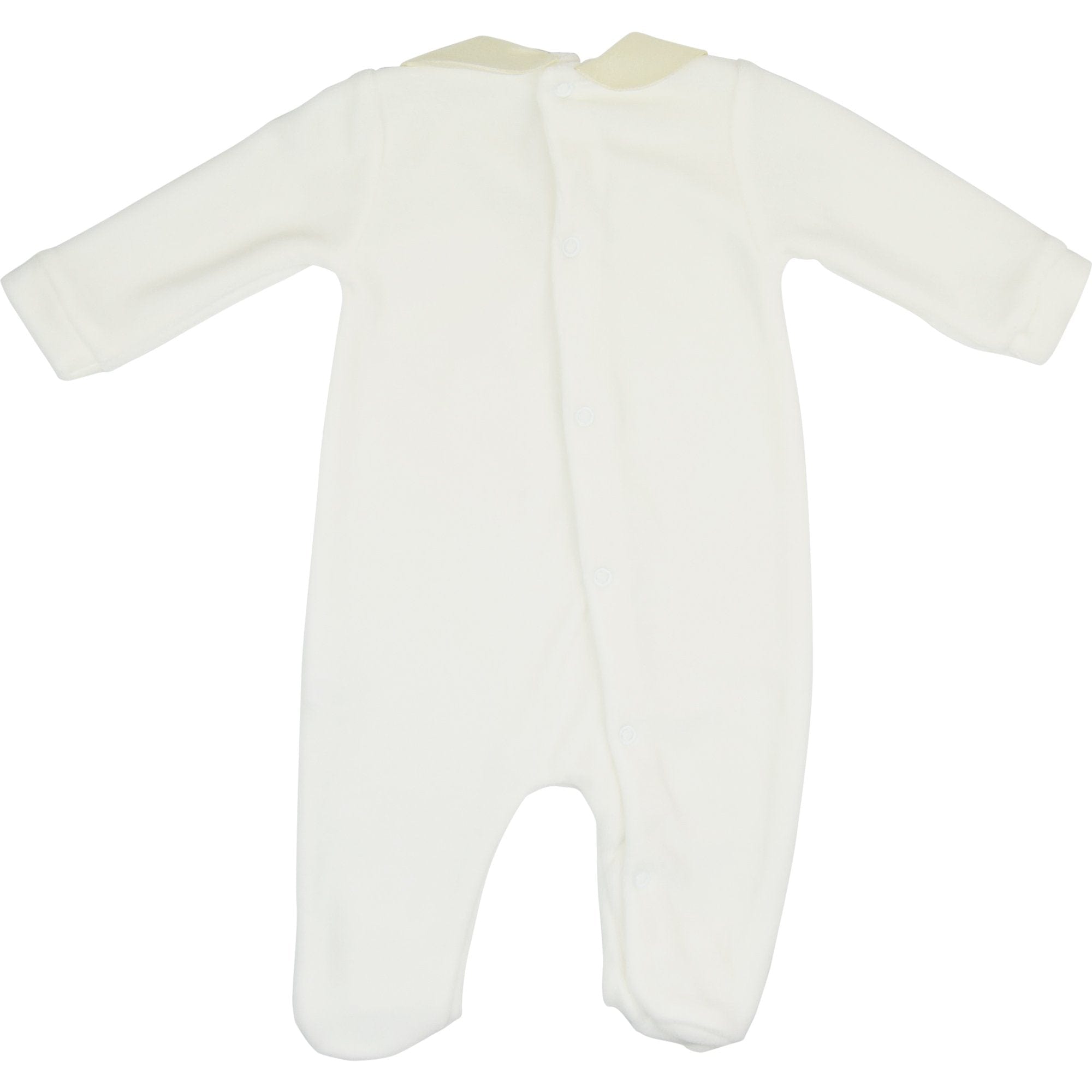 Bimbalo Cream Bow Velour Babygrow