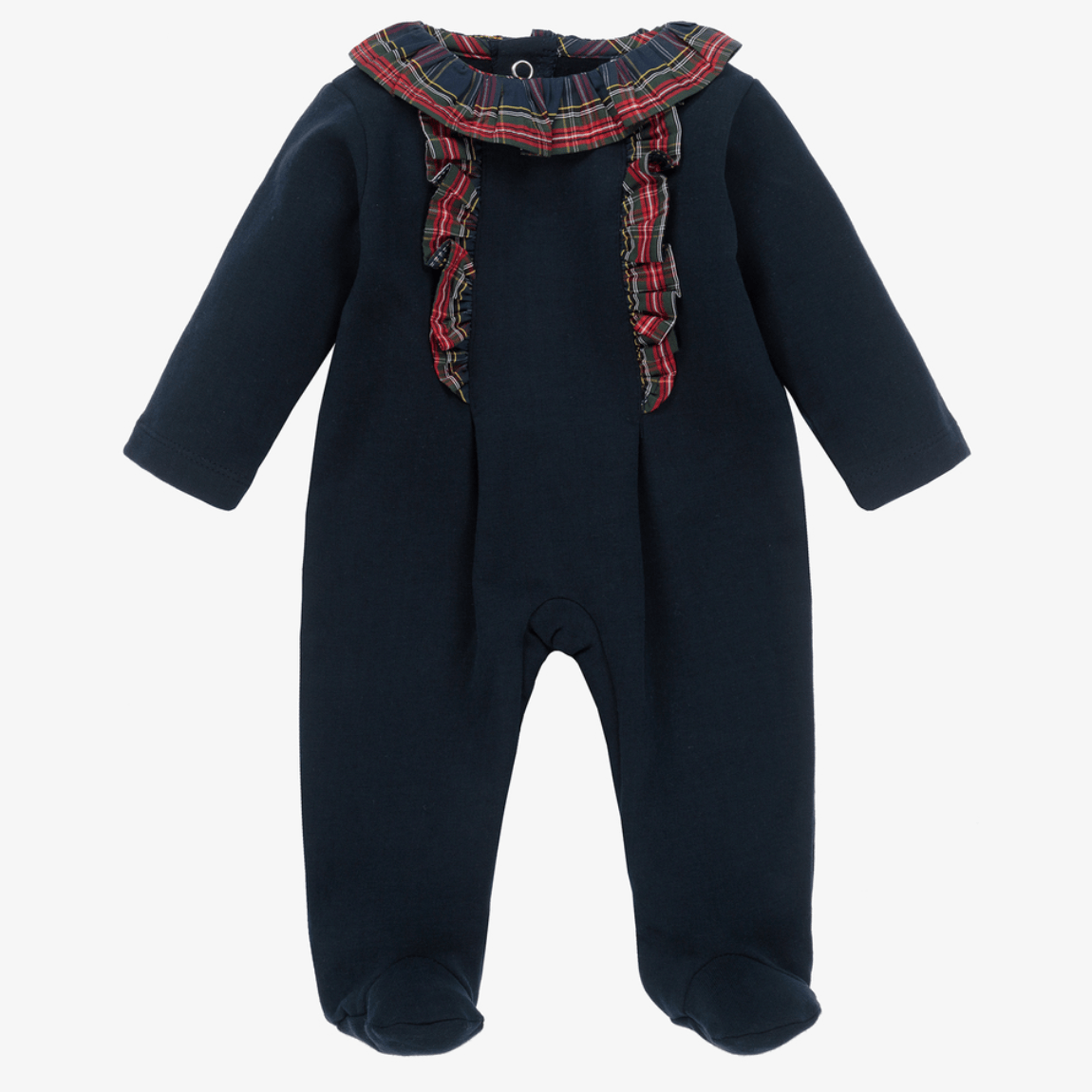 Babidu Babygrow Babidu Navy & Tartan Frill Babygrow