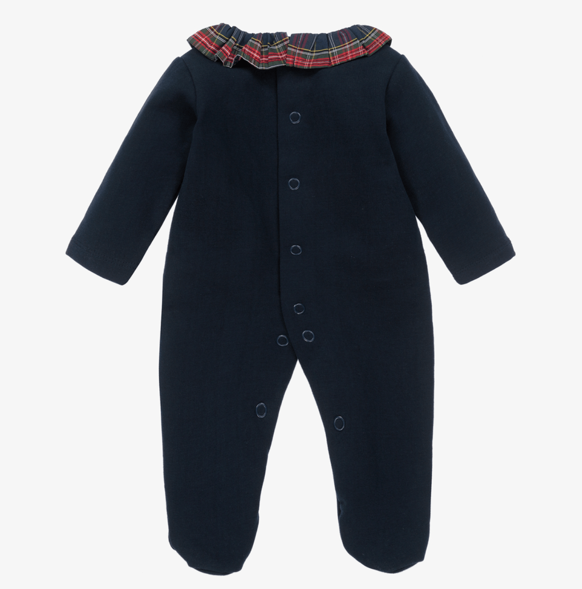 Babidu Babygrow Babidu Navy & Tartan Frill Babygrow