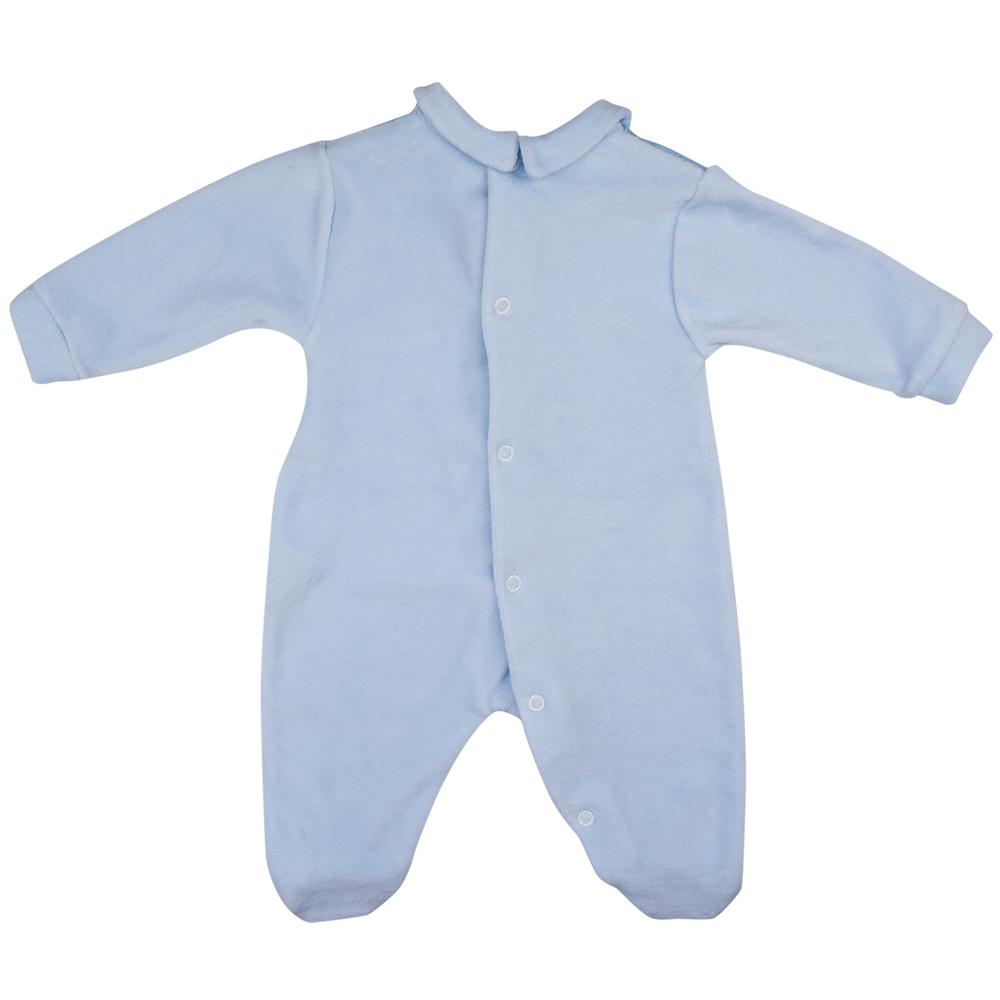 Bimbalo Blue Velour Babygrow - Babygrow