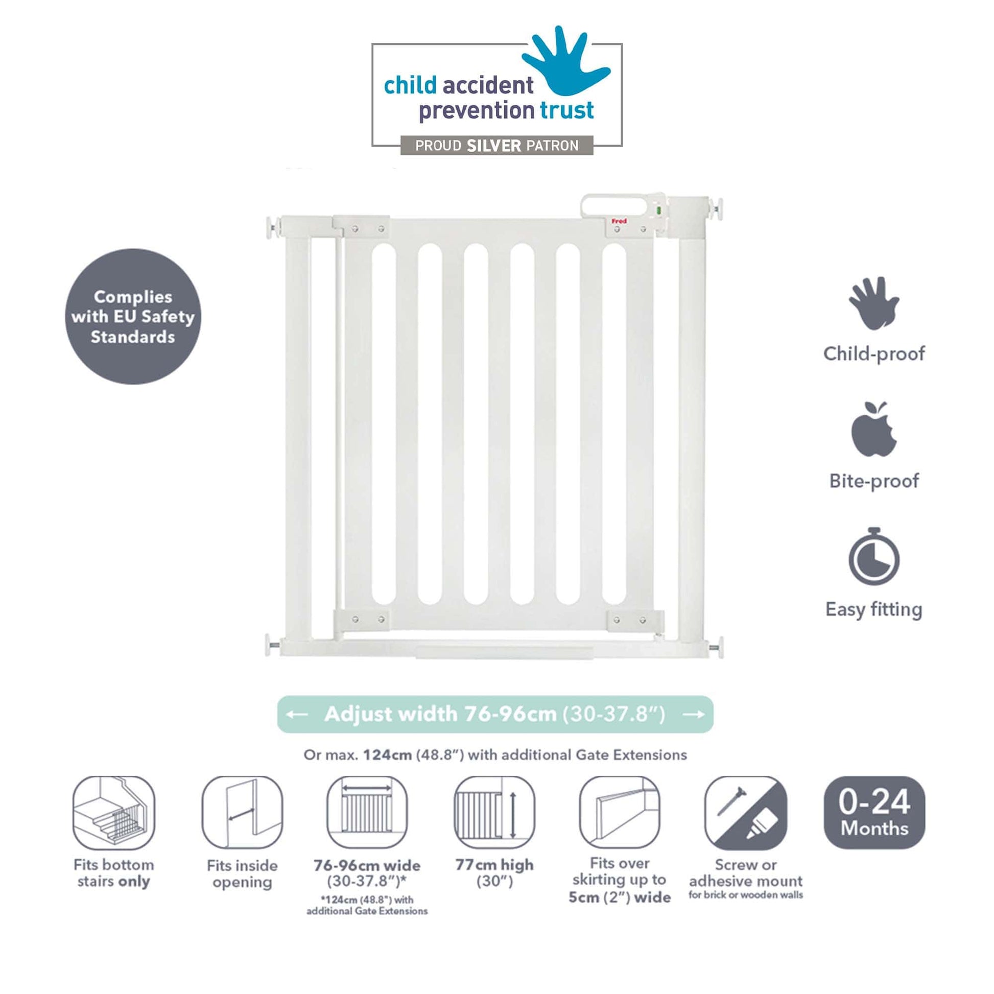 Cheeky Rascals Stair Gate Fred Pressure Fit Wooden Stair Gate