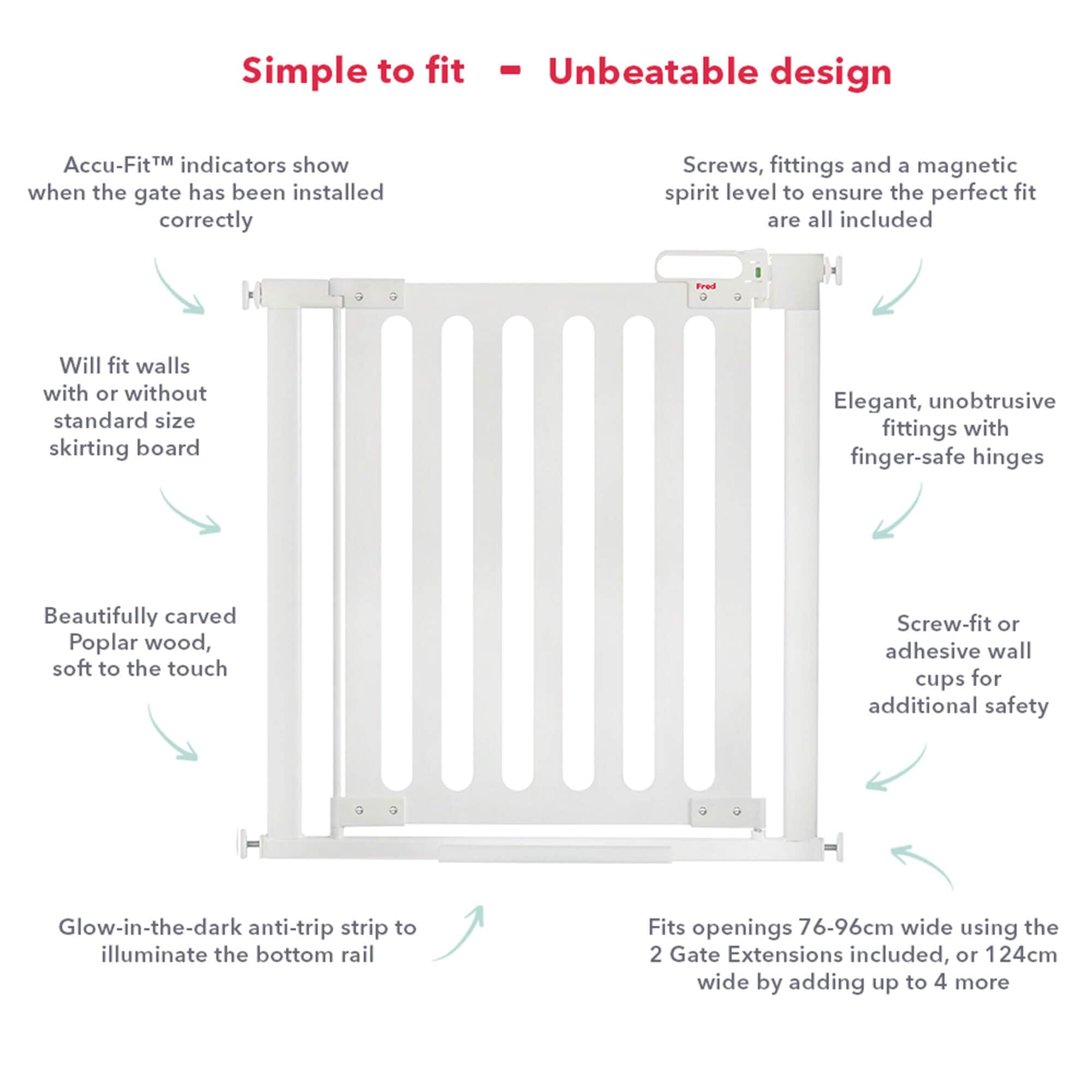 Cheeky Rascals Stair Gate Fred Pressure Fit Wooden Stair Gate