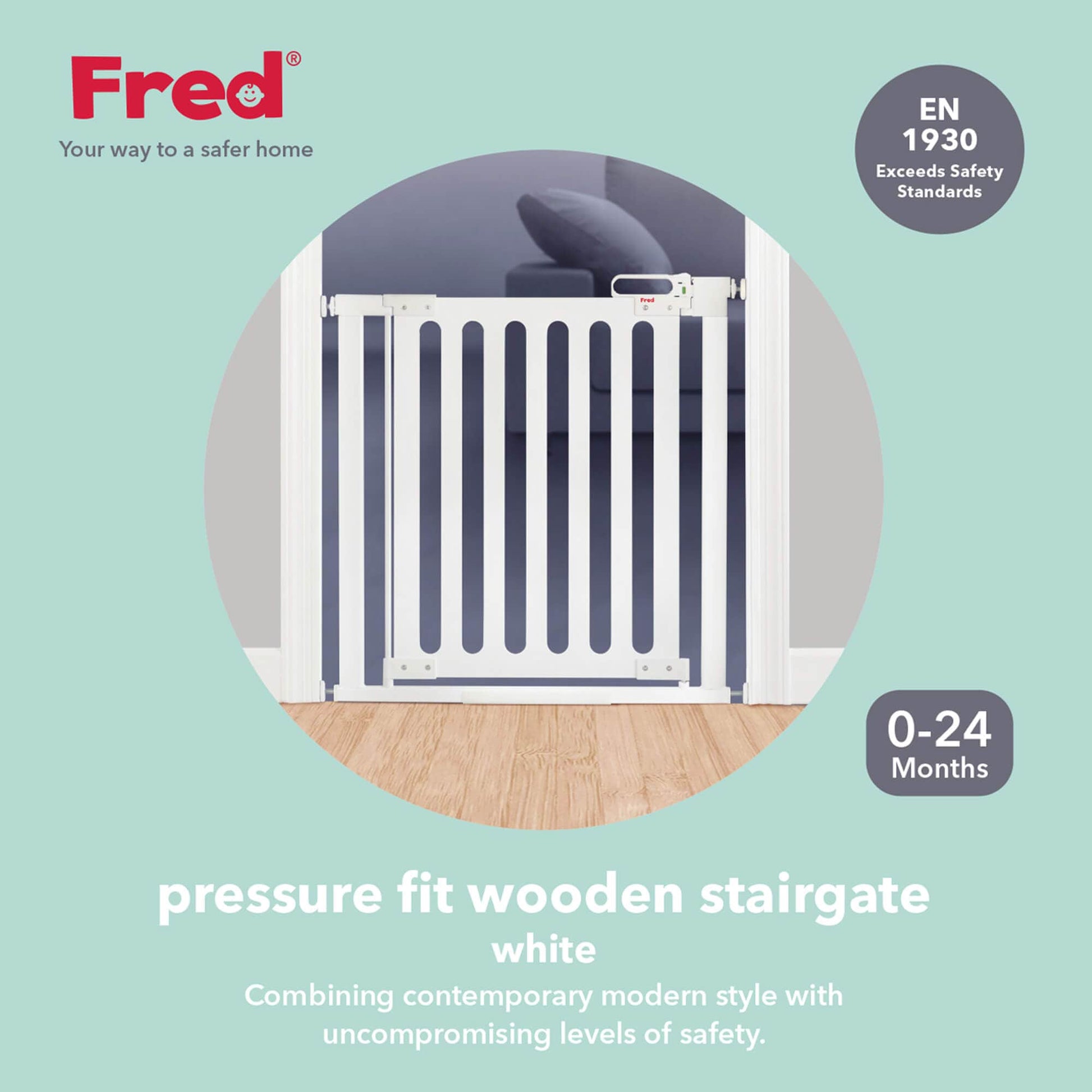 Cheeky Rascals Stair Gate Fred Pressure Fit Wooden Stair Gate