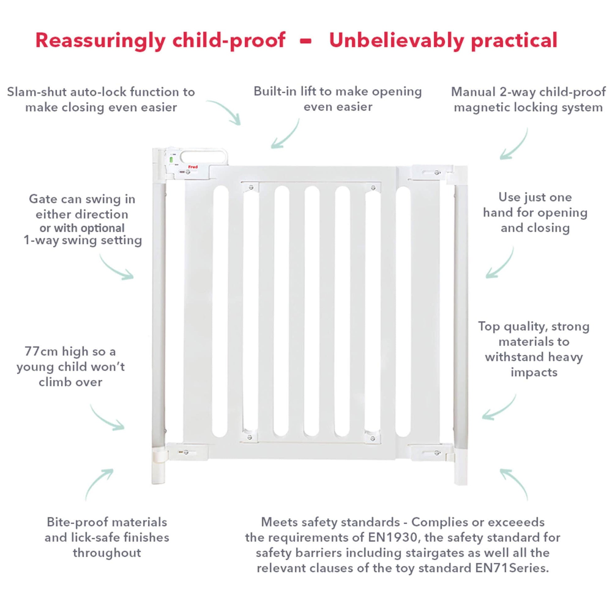 Cheeky Rascals Stair Gate Fred Screw-Fit Wooden Stair Gate