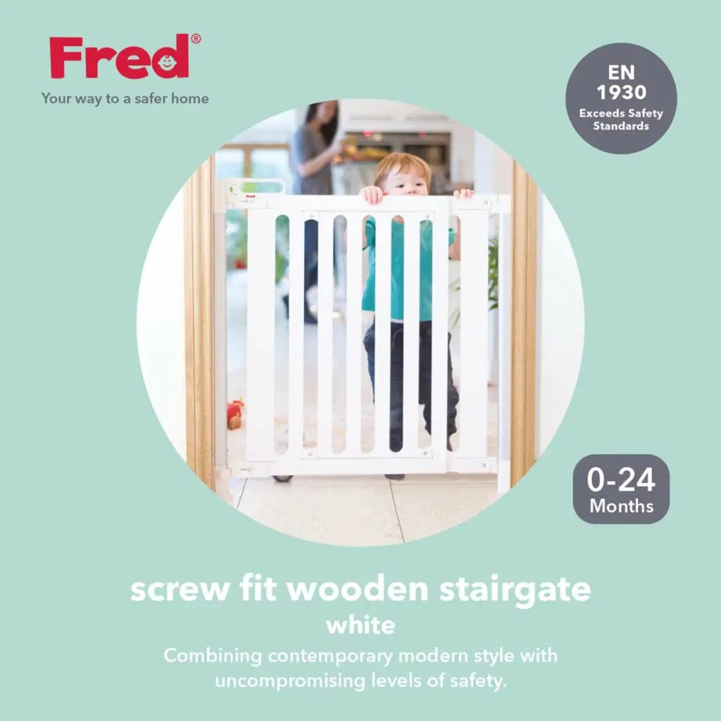 Cheeky Rascals Stair Gate Fred Screw-Fit Wooden Stair Gate