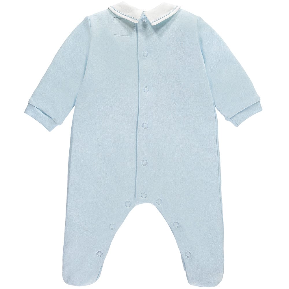 Emile et Rose Babygrow Emile et Rose 'Malcolm' Blue Babygrow with Hat