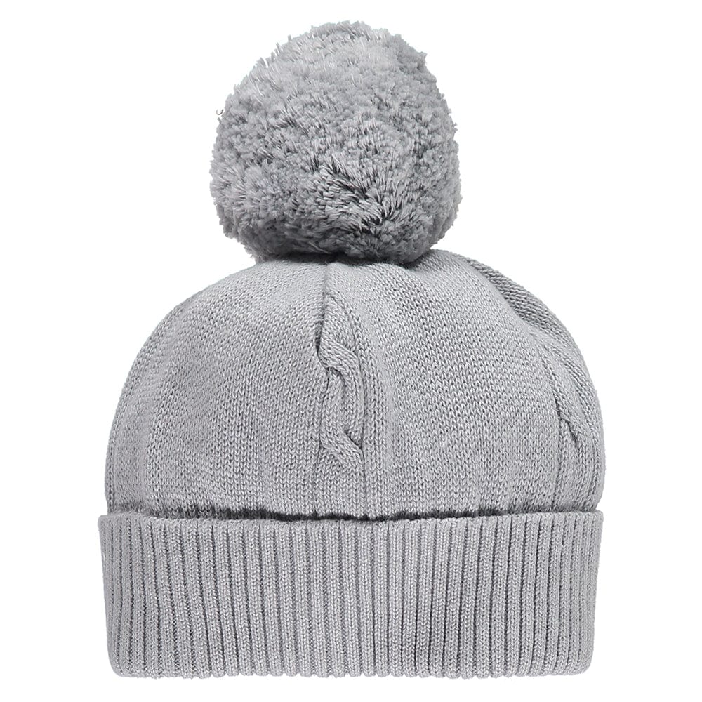 Emile et Rose Hat Emile Et Rose Grey 'fuzzy' knit bobble Hat