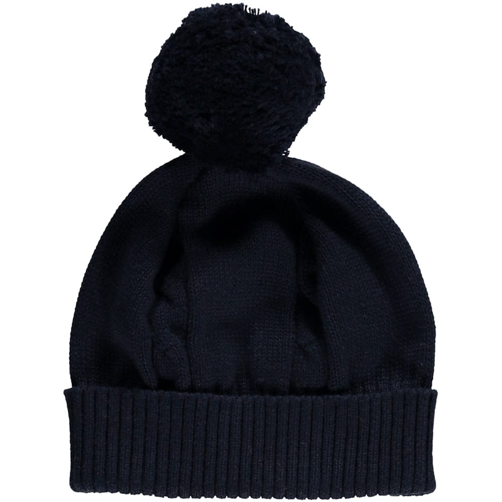 Emile et Rose Hat Emile Et Rose Navy 'fuzzy' knit bobble Hat