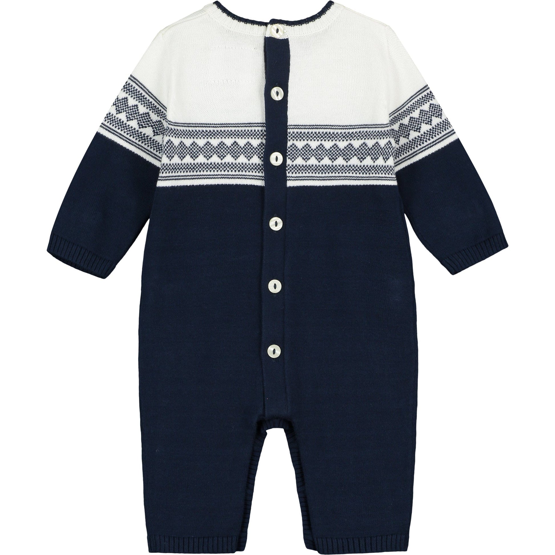 Emile et Rose Playsuit Emile et Rose 'Cameron' Knit AIO with fairisle upper & Hat