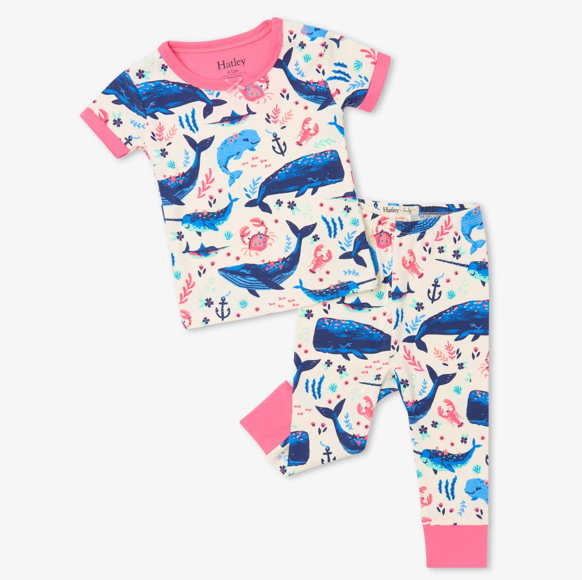 Hatley PJ Set Hatley 'Aquatic Friends' Short sleeve Baby PJ Set