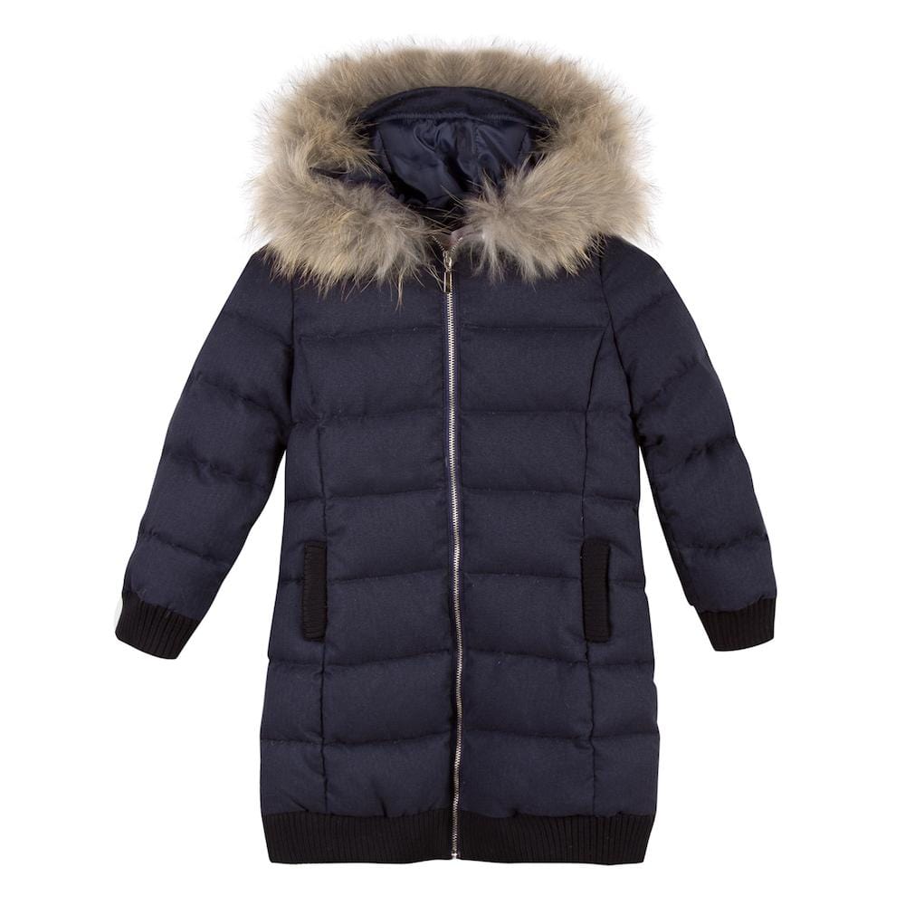 Lili Gaufrette Girls Navy Coat - Coat