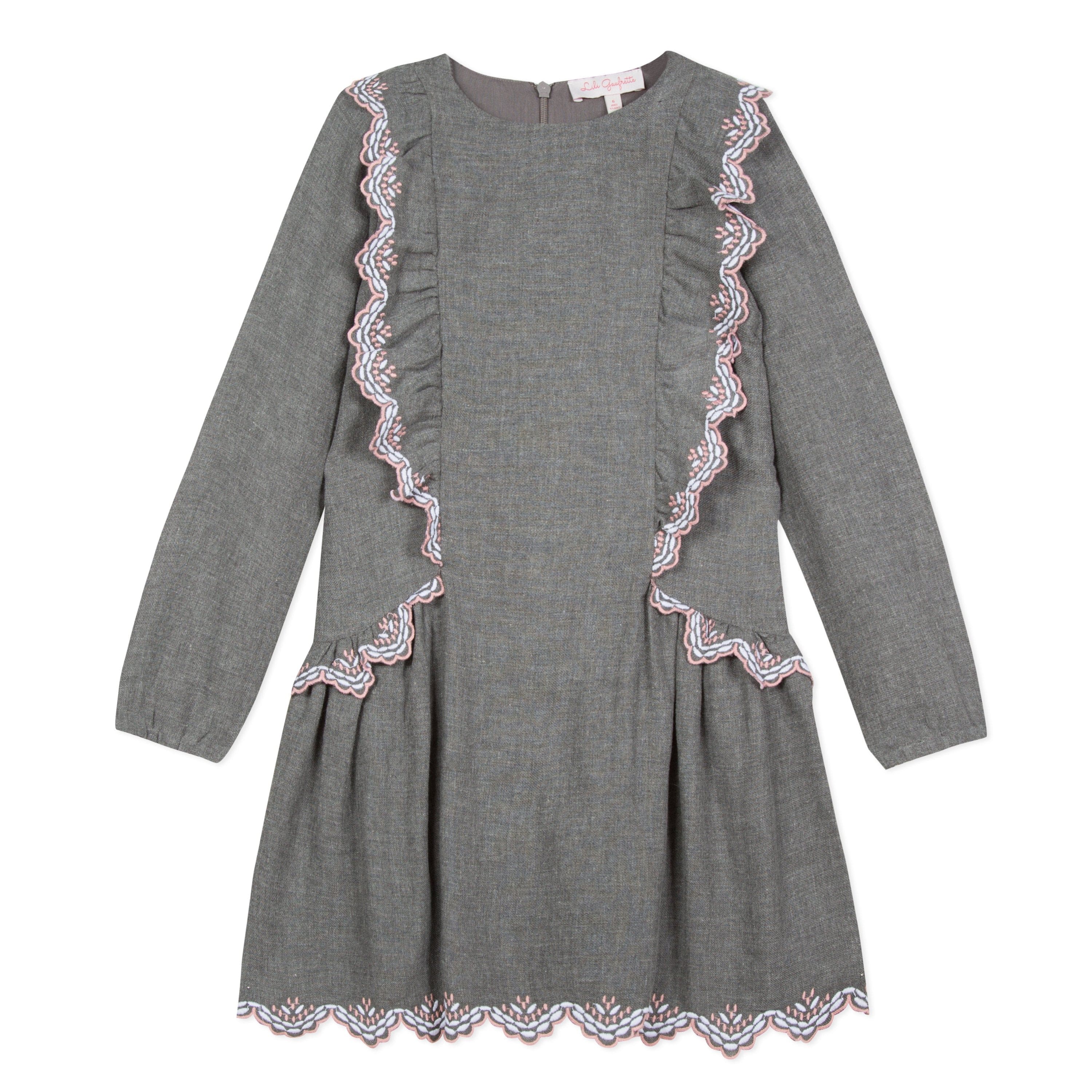 Lili Gaufrette Grey Long Sleeved Dress - Dress