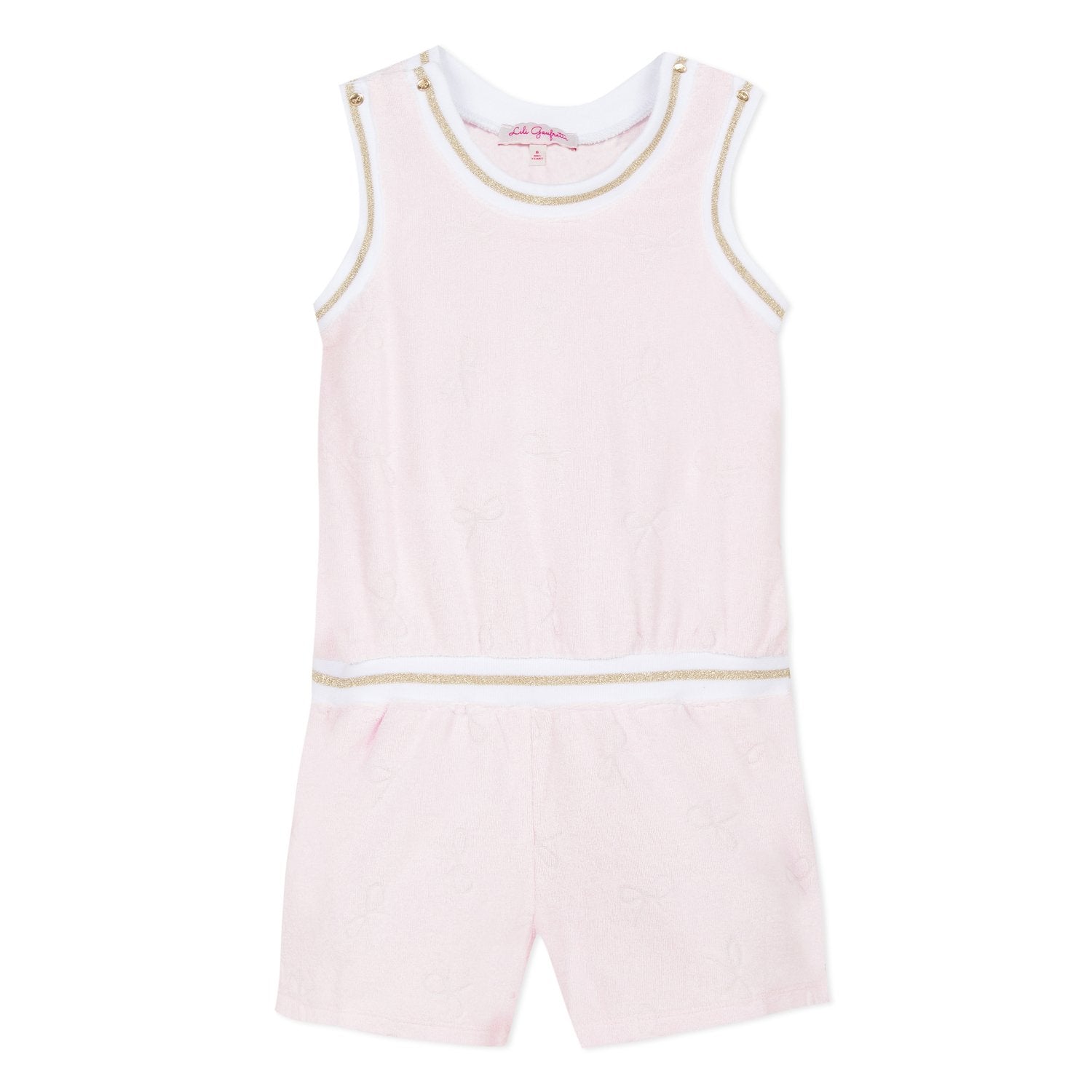 Lili Gaufrette Pink Towelling Romper - Romper