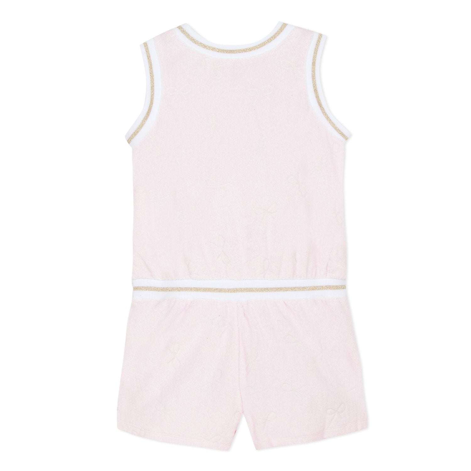 Lili Gaufrette Pink Towelling Romper - Romper