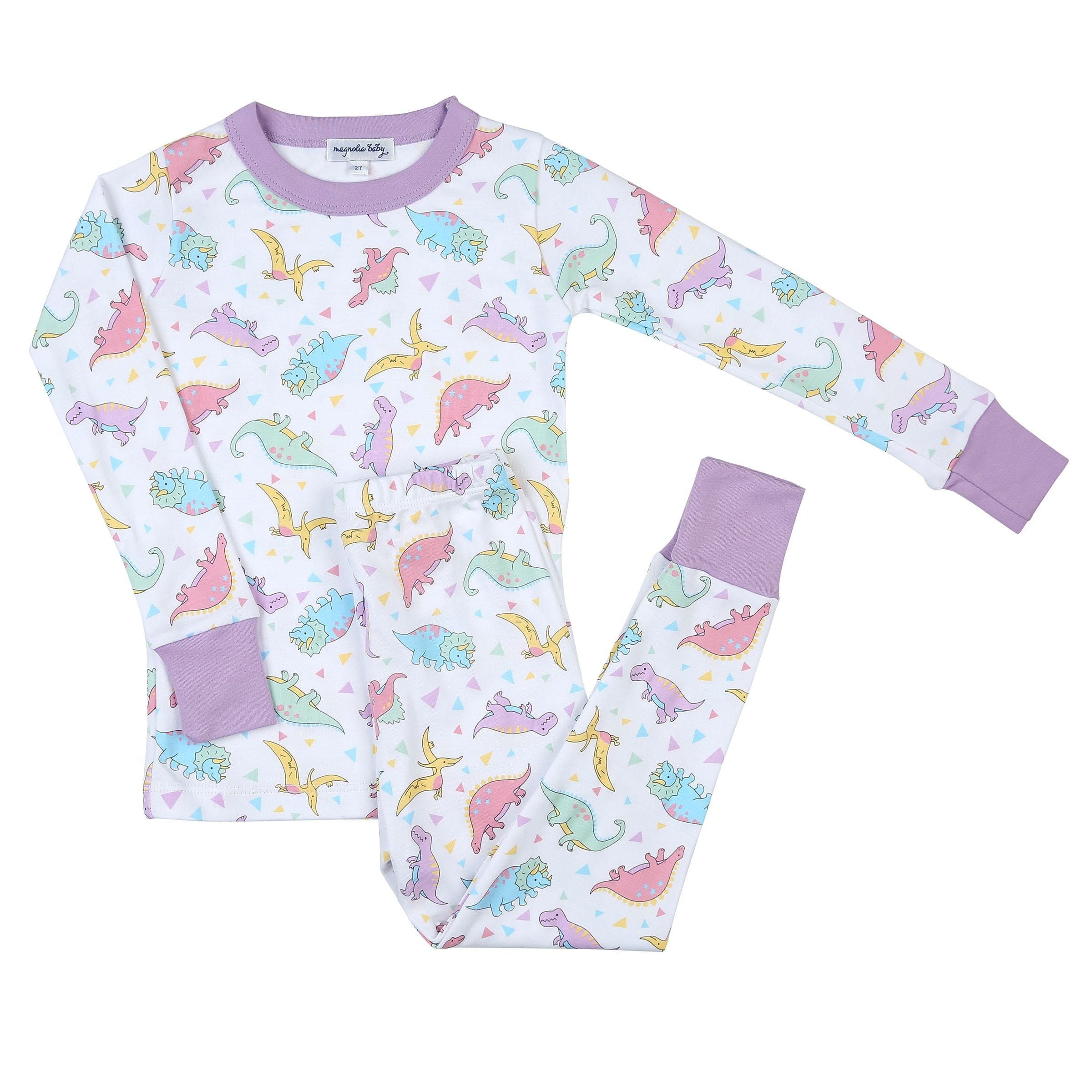 Magnolia Baby PJ Set Magnolia Baby Lilac Dinoland PJ Set