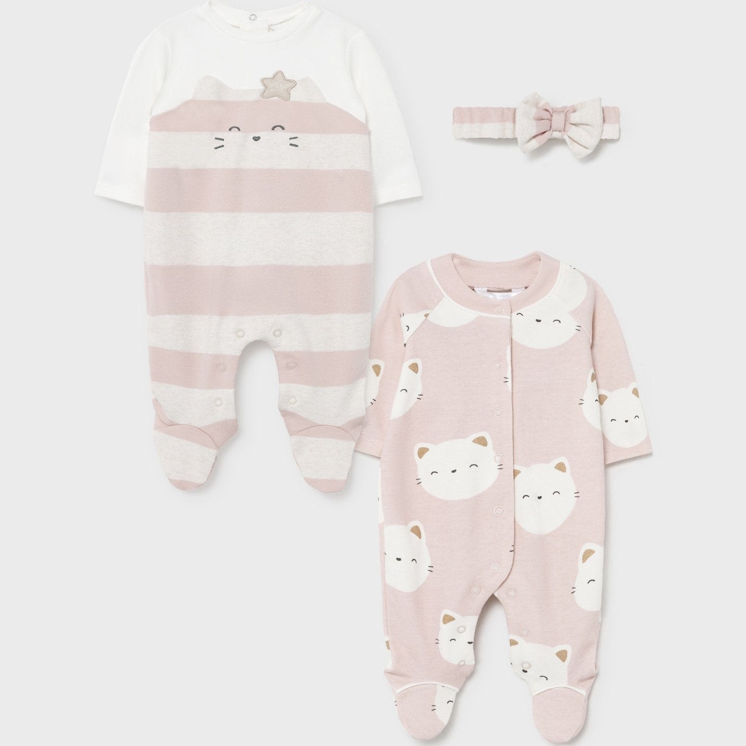 Mayoral Pink Twin Pack of Babygrows - Babygrow