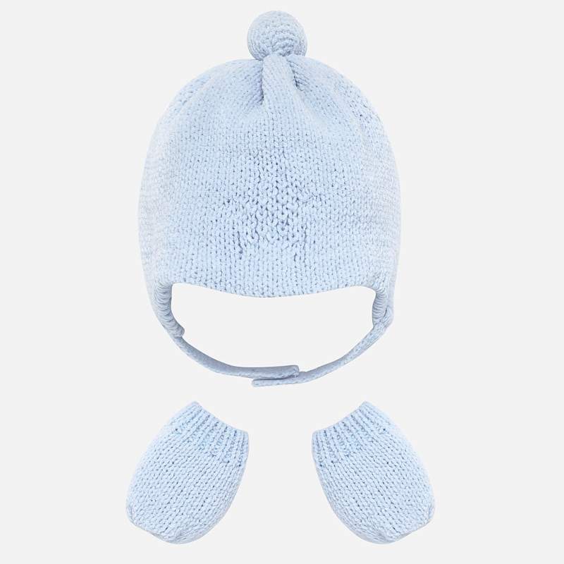 Mayoral Blue Hat & Mittens Gift Set - Hat