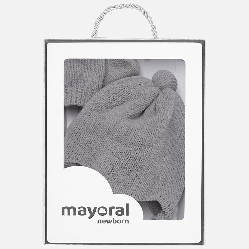 Mayoral Grey Hat & Mittens Gift Set - Hat