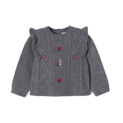 Mayoral Jumper Mayoral Girls Steel Embroidered Knit Jumper