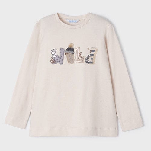 Mayoral T-shirt Mayoral Cream 'Wild' Long Sleeved T-Shirt