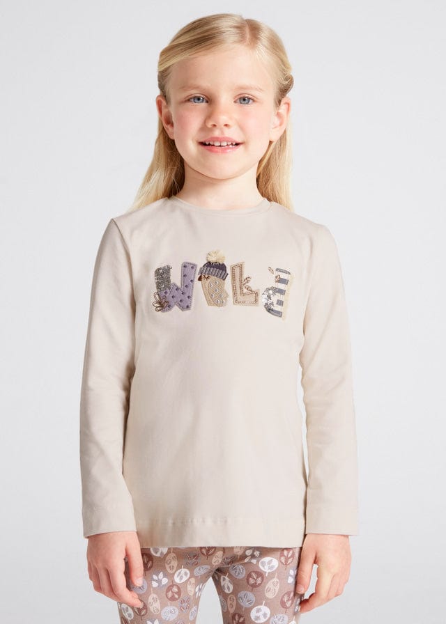 Mayoral T-shirt Mayoral Cream 'Wild' Long Sleeved T-Shirt