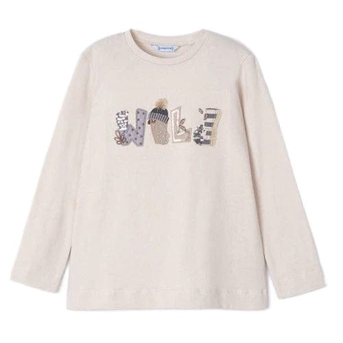 Mayoral T-shirt Mayoral Cream 'Wild' Long Sleeved T-Shirt