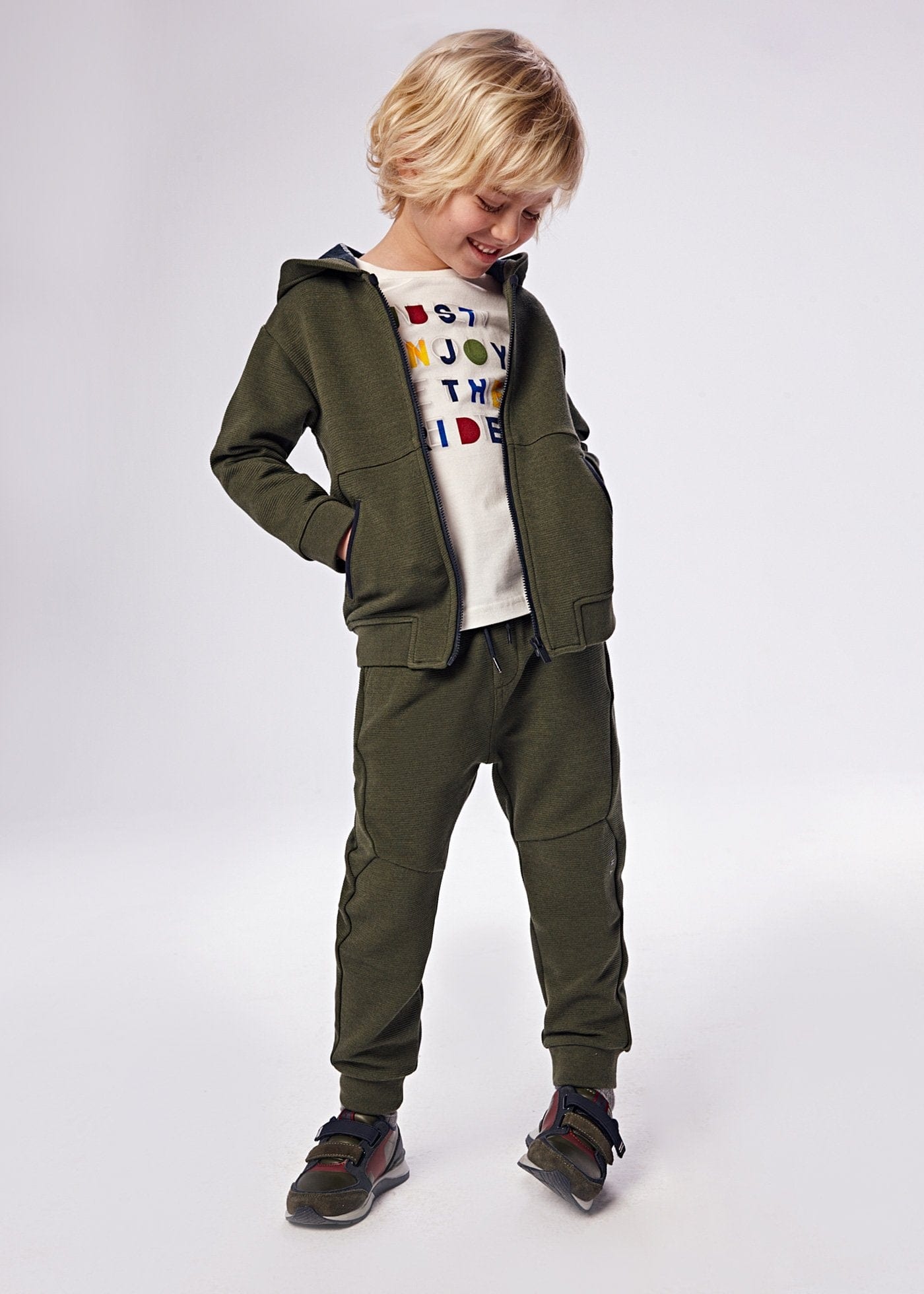 Mayoral Ribbed Khaki Tracksuit - Tracksuit