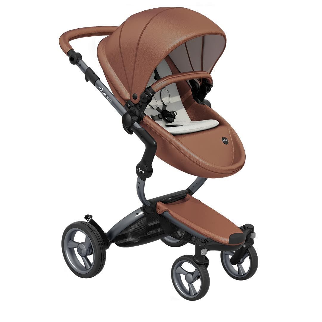 Mima-Xari-Single-Pushchair-Camel-Flair-with-Graphite-Grey-Chassis-stone-white