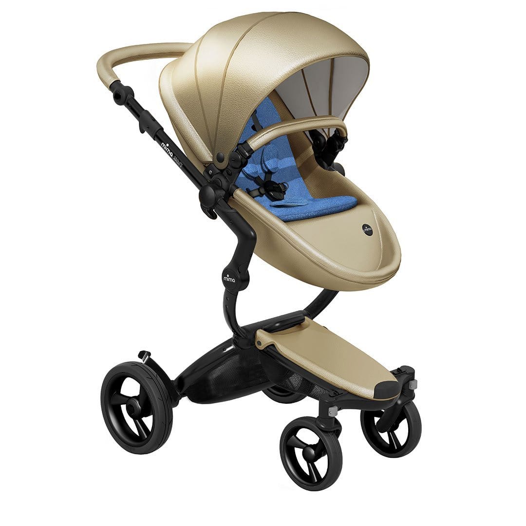 Mima-Xari-Single-Pushchair-champange-with-denim-blue.