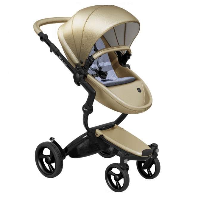 Mima-Xari-Single-Pushchair-champange-with-retro-blue