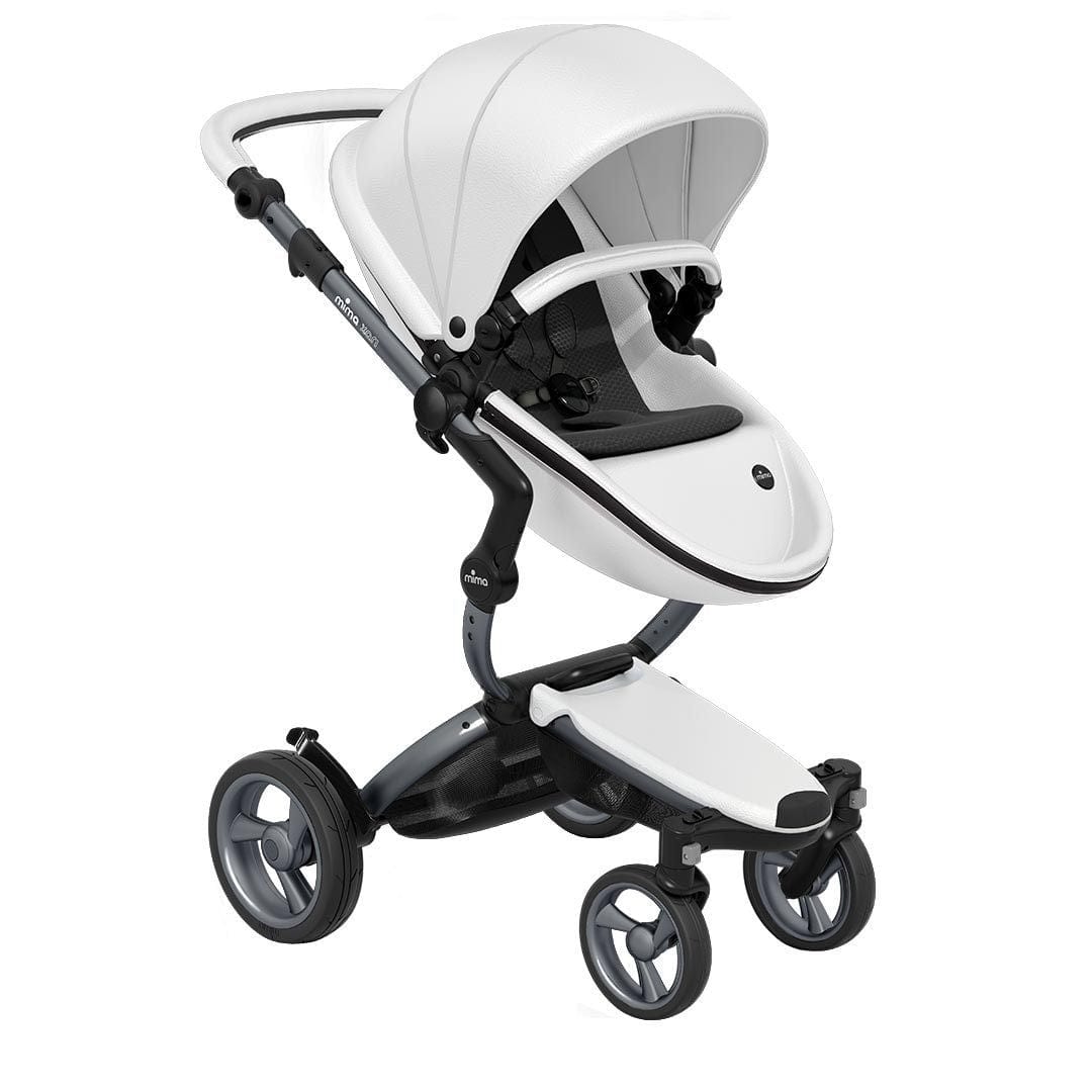 Mima-Xari-Single-Pushchair-Snow-White-with-Graphite-Grey-Chassis-Pure-Black