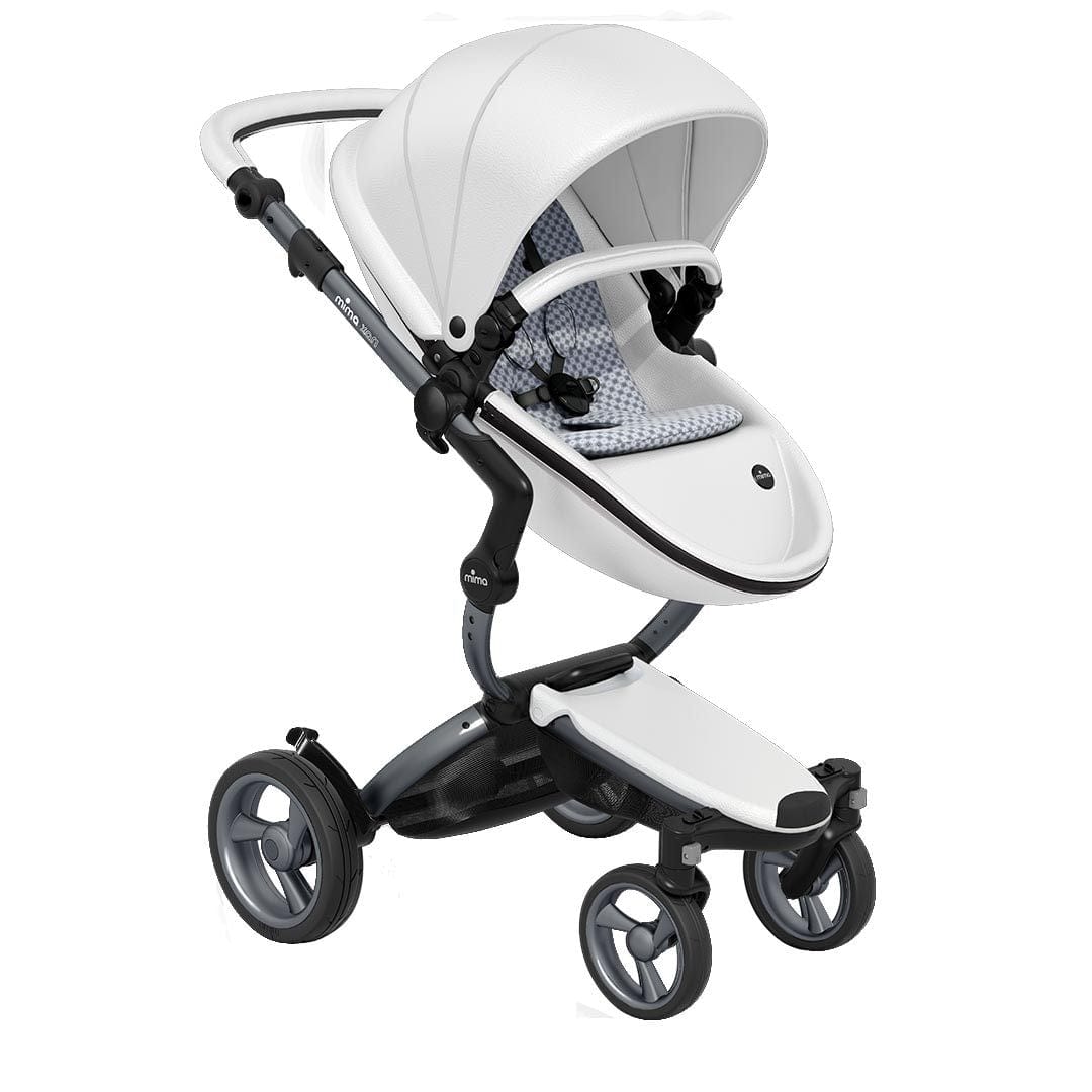 Mima-Xari-Single-Pushchair-Snow-White-with-Graphite-Grey-Chassis-retro-blue