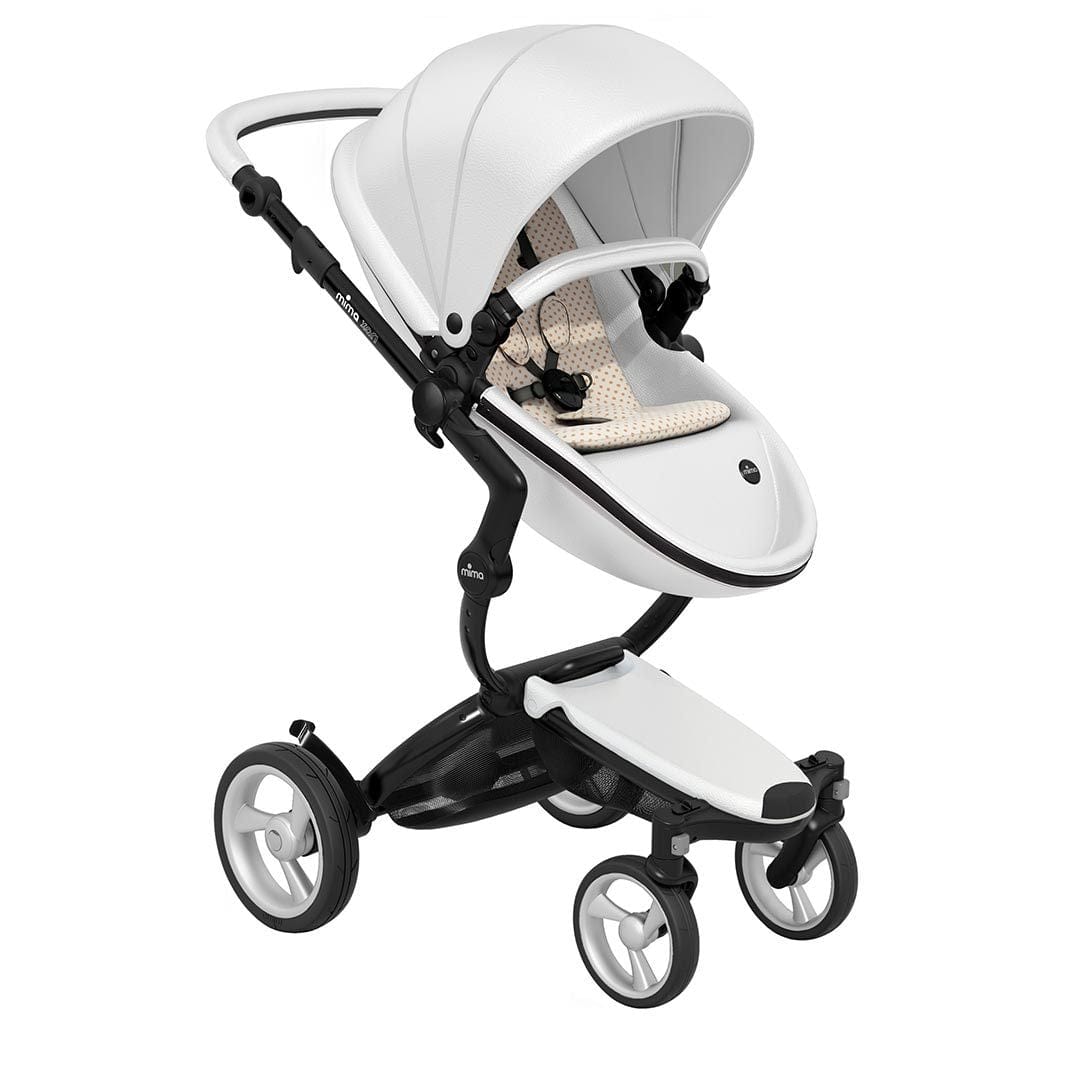 Mima-Xari-Single-Pushchair-Snow-White-with-Black-Chassis-sandy-beige