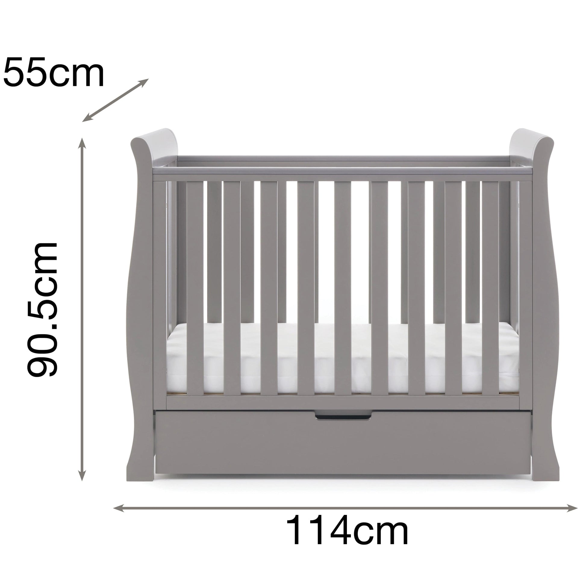 Obaby Nursery Furniture Obaby Stamford Stamford Space Saver Sleigh & Sprung Mattress - Direct Delivery