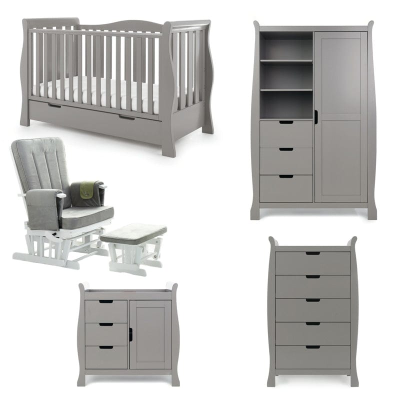 Obaby Nursery Furniture Taupe Grey Obaby Stamford Luxe 5 Piece Set - Direct Delivery